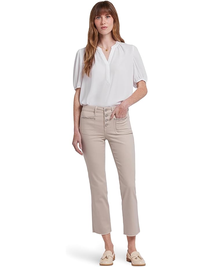 6pm NYDJ Marilyn Straight Ankle Geo Tape Jeans in Feather Women's