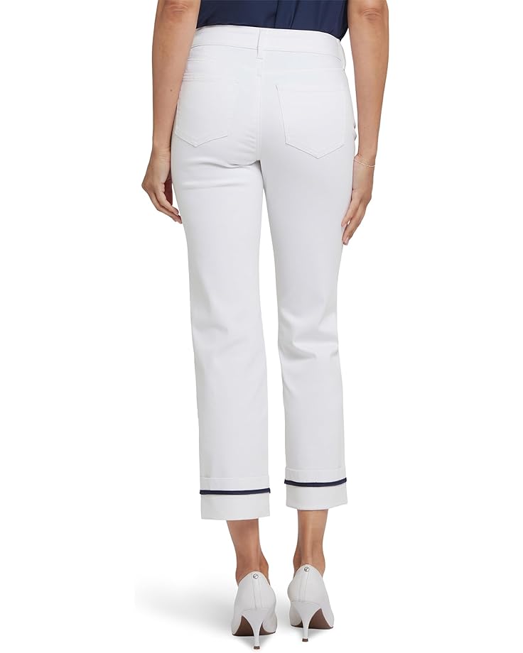 6pm NYDJ Marilyn Straight Ankle With Deep Cuff Jeans In Optic White Women's