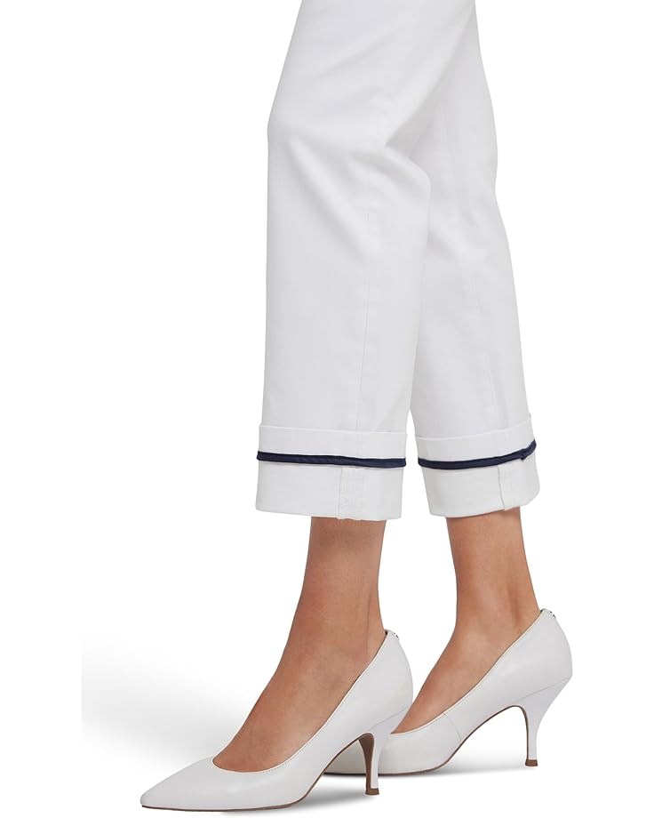 6pm NYDJ Marilyn Straight Ankle With Deep Cuff Jeans In Optic White Women's