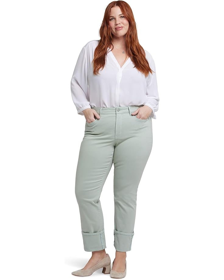 6pm NYDJ Plus Marilyn Straight With Cuff Jeans In Tomatillo Women's