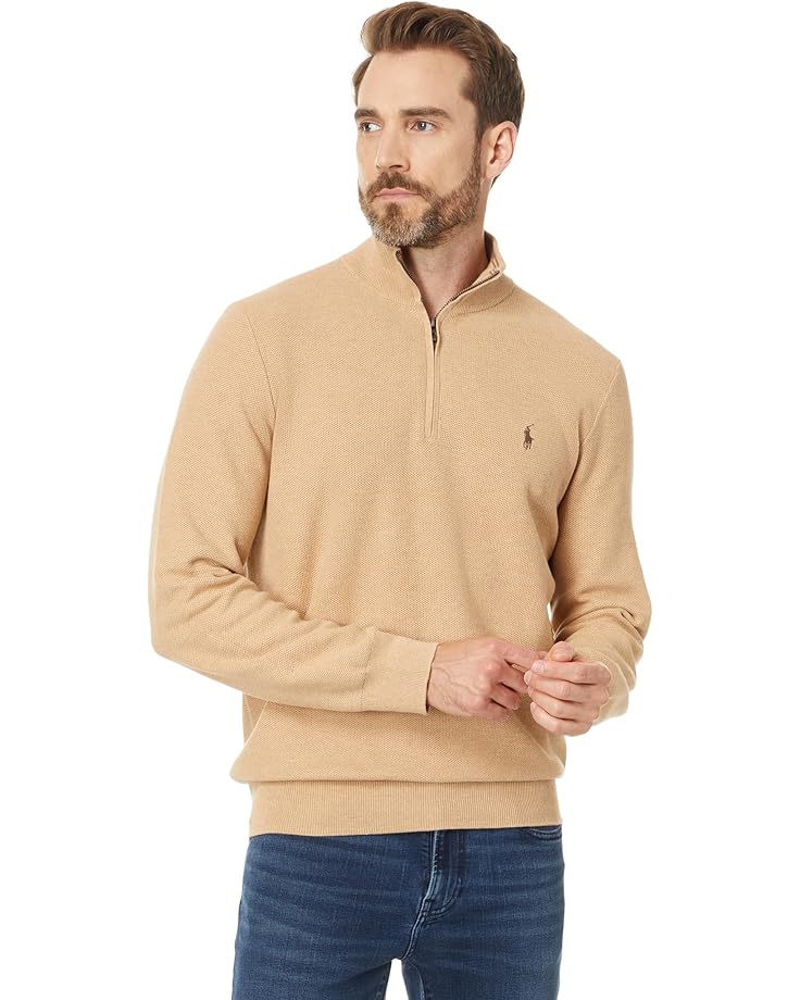Polo Ralph Lauren Mesh-Knit Cotton 1/4 Zip Sweater Men's