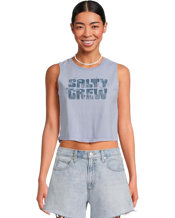 Salty Crew Sea Life Cropped Tank Women's Violet Blue