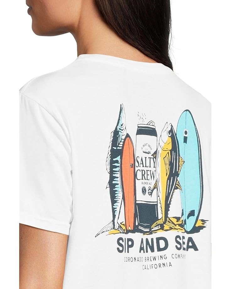 Salty Crew Sip And Sea Boyfriend Tee Women's White