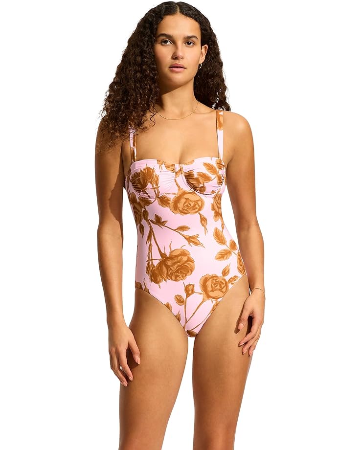 6pm Seafolly Rococo Ruched Underwire One-Piece Women's