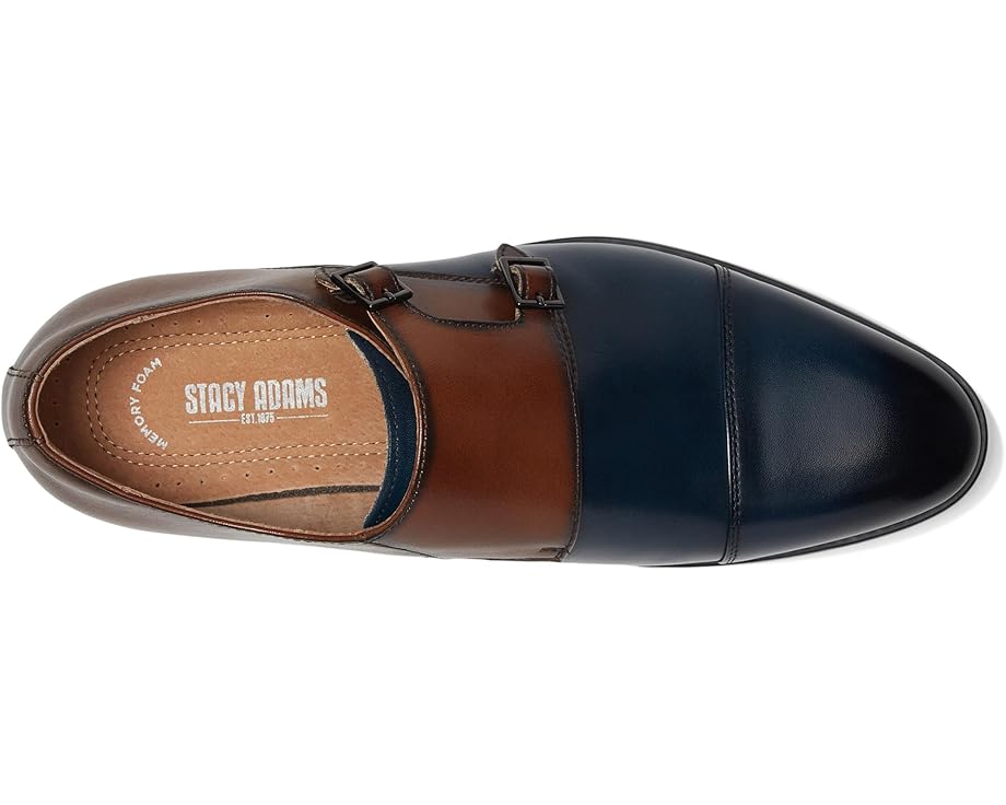 Stacy Adams Raythorne Cap Toe Double Monk Men's Navy/Brown