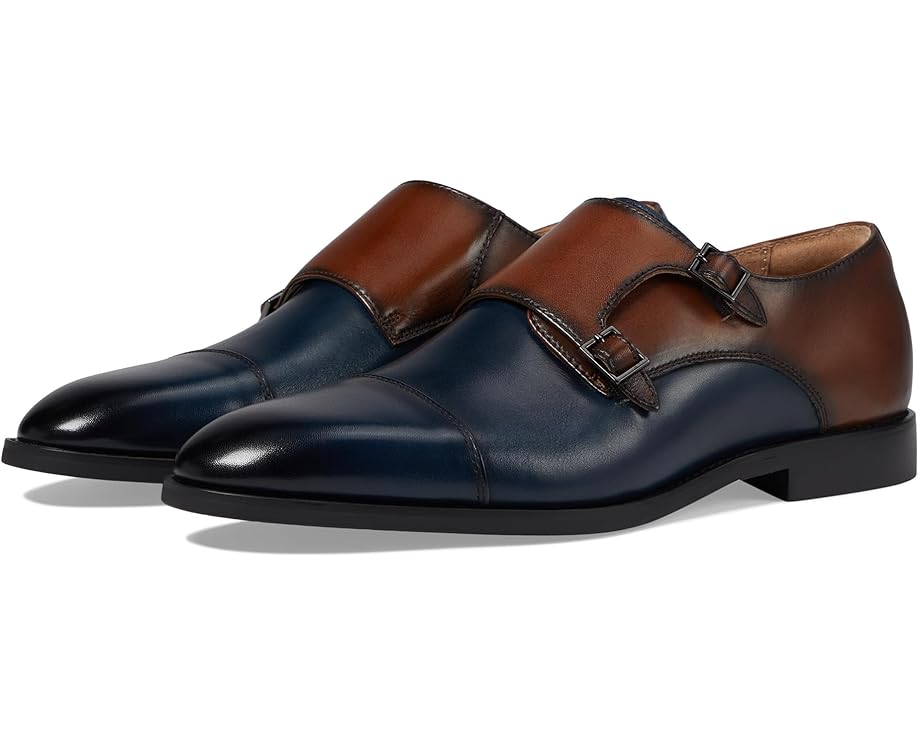 Stacy Adams Raythorne Cap Toe Double Monk Men's Navy/Brown