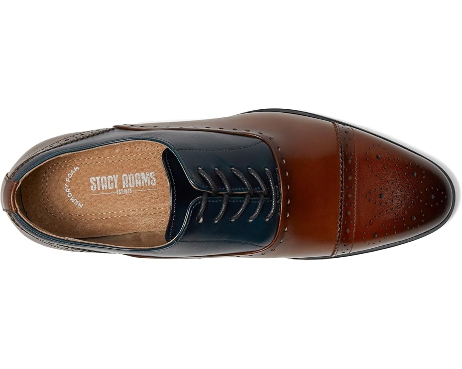 Stacy Adams Reynolds Cap Toe Lace-Up Men's Brown/Navy