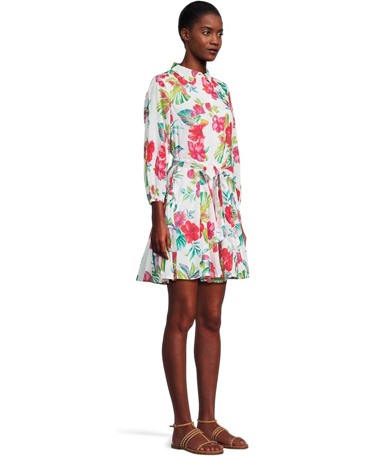 Tommy Bahama Fiesta Floral Shirt Dress Women's White