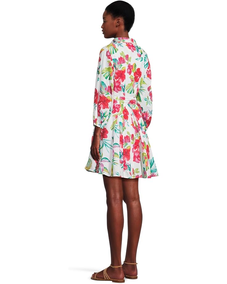 Tommy Bahama Fiesta Floral Shirt Dress Women's White