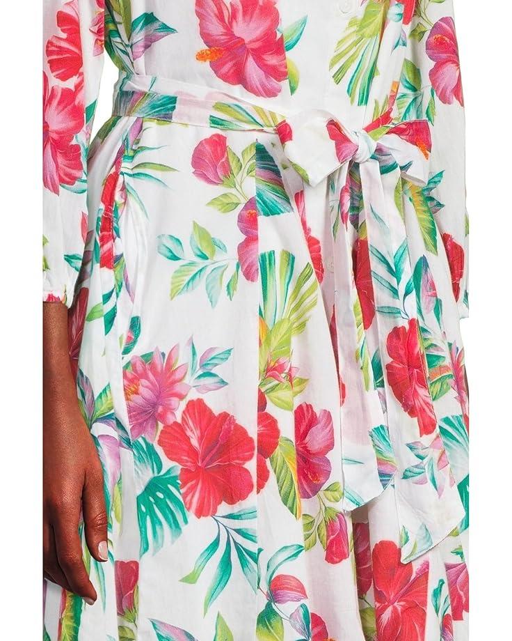 Tommy Bahama Fiesta Floral Shirt Dress Women's White