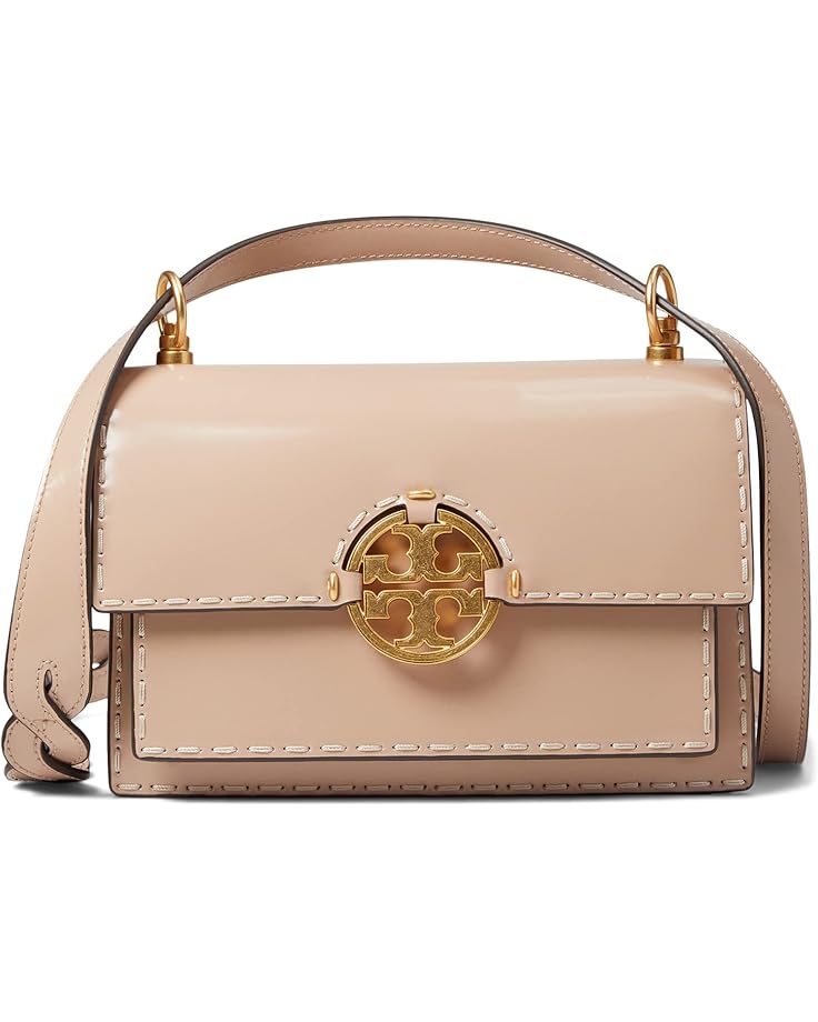 Tory Burch Miller Spazzolato Pick Stitch Small Flap Shoulder Bag