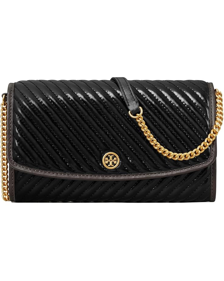6pm Tory Burch Robinson Patent Puffy Quilted Chain Wallet