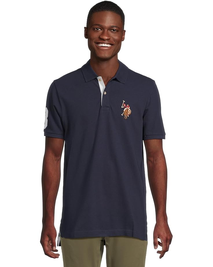 6pm U.S. POLO ASSN. Multicolor Double Rider Logo Solid Pique Polo Men's
