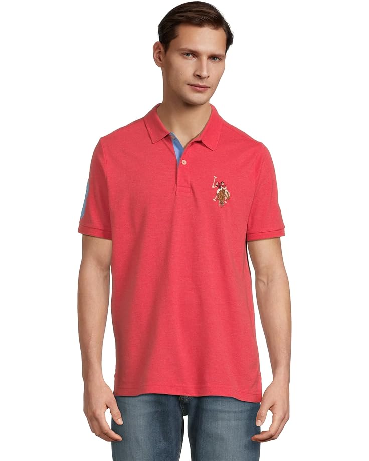 6pm U.S. POLO ASSN. Multicolor Double Rider Logo Solid Pique Polo Men's