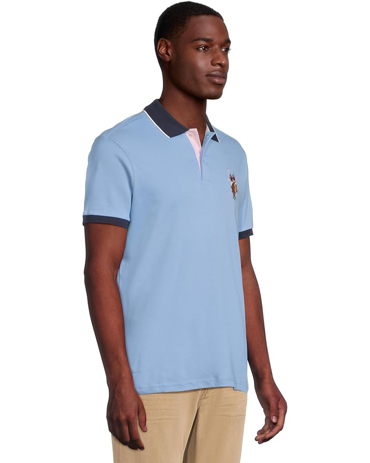 U.S. POLO ASSN. Short Sleeve Slim Fit Multicolor Pony Interlock Polo Shirt Men's