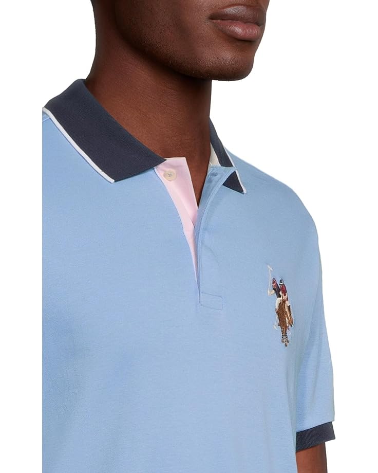 U.S. POLO ASSN. Short Sleeve Slim Fit Multicolor Pony Interlock Polo Shirt Men's