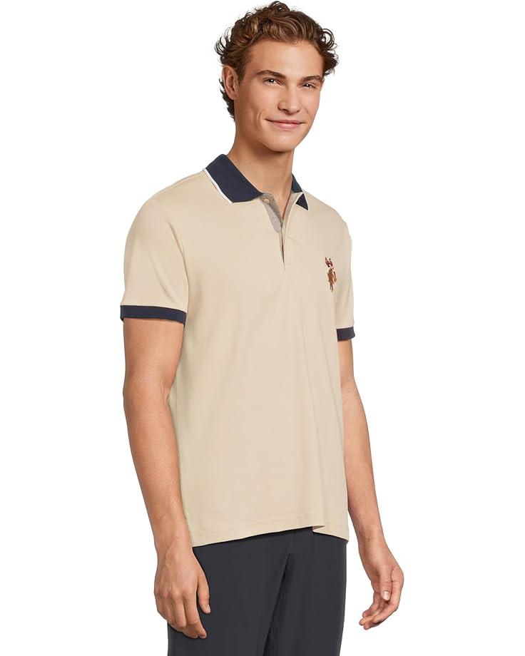 U.S. POLO ASSN. Short Sleeve Slim Fit Multicolor Pony Interlock Polo Shirt Men's