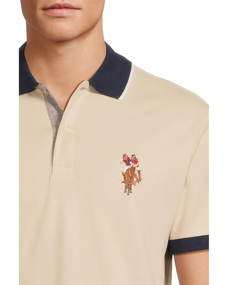 U.S. POLO ASSN. Short Sleeve Slim Fit Multicolor Pony Interlock Polo Shirt Men's