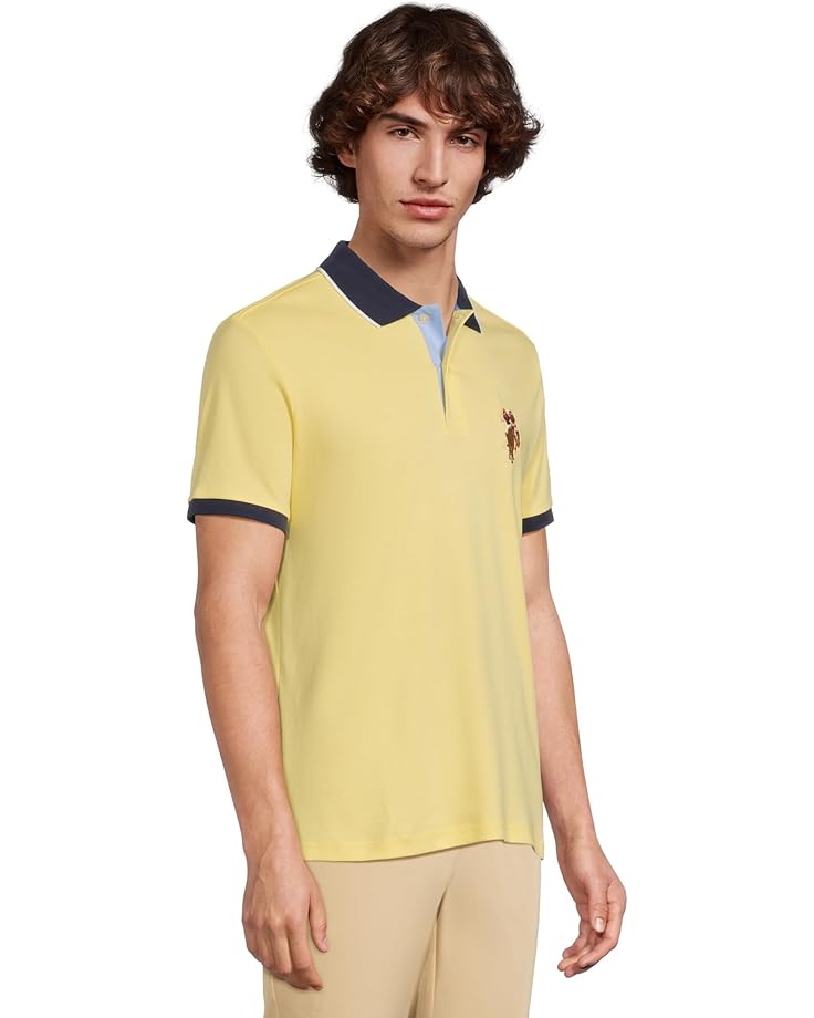 U.S. POLO ASSN. Short Sleeve Slim Fit Multicolor Pony Interlock Polo Shirt Men's