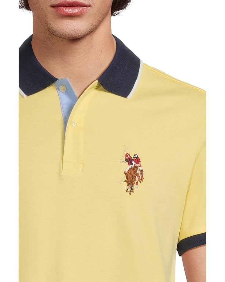 U.S. POLO ASSN. Short Sleeve Slim Fit Multicolor Pony Interlock Polo Shirt Men's