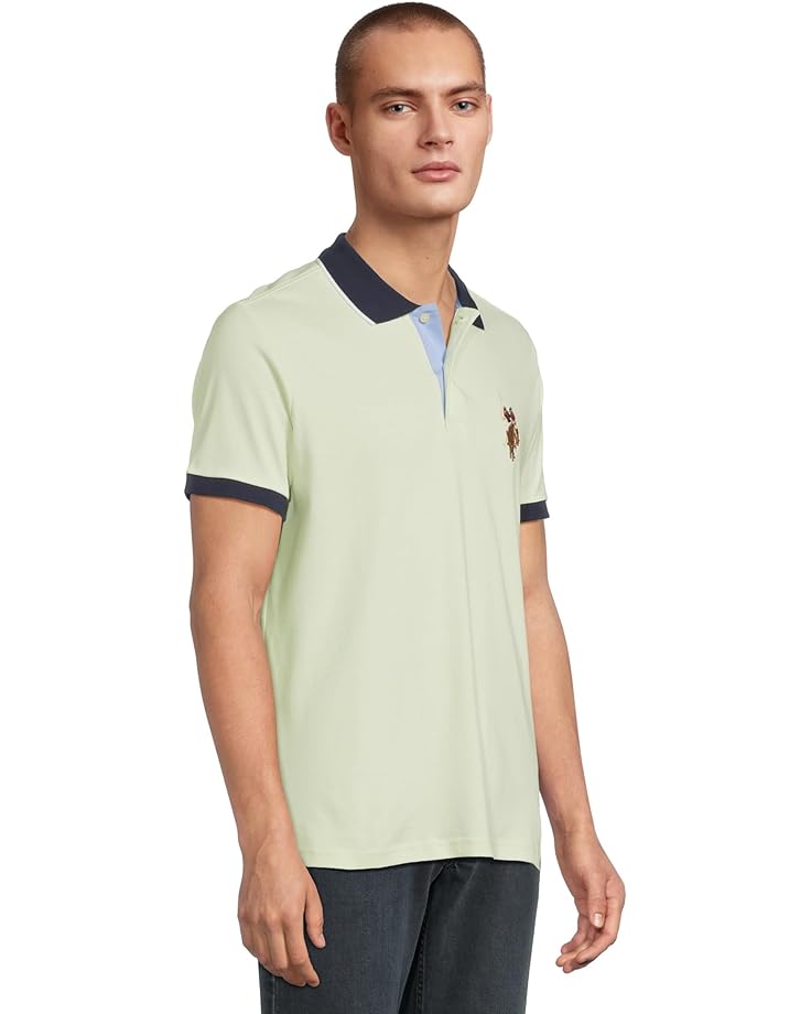 U.S. POLO ASSN. Short Sleeve Slim Fit Multicolor Pony Interlock Polo Shirt Men's