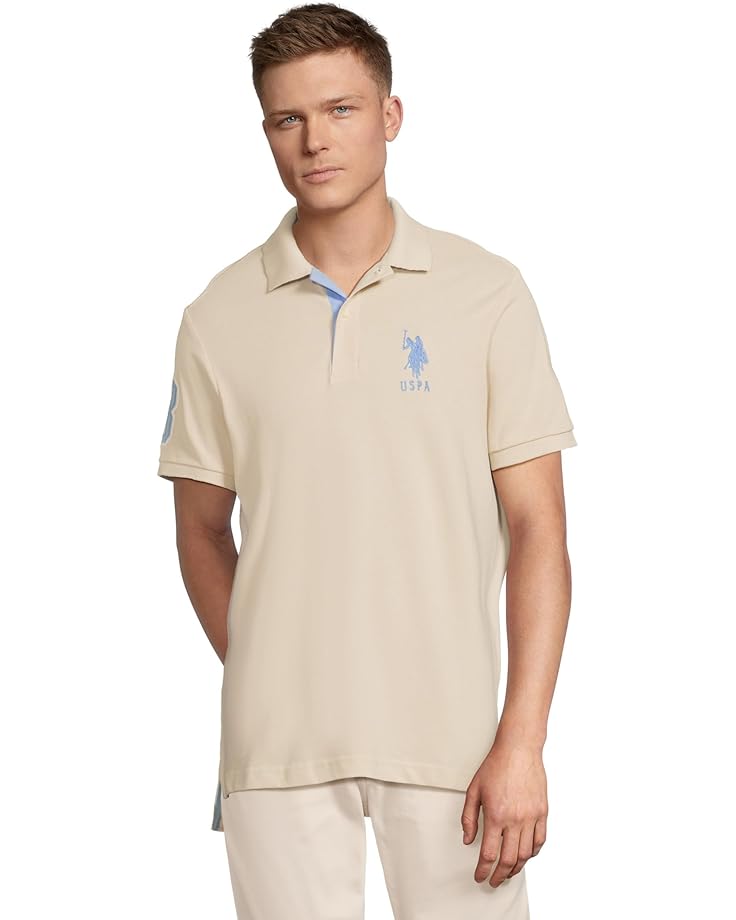 6pm U.S. POLO ASSN. Slim Fit Big Horse Polo with Stripe Collar Men's
