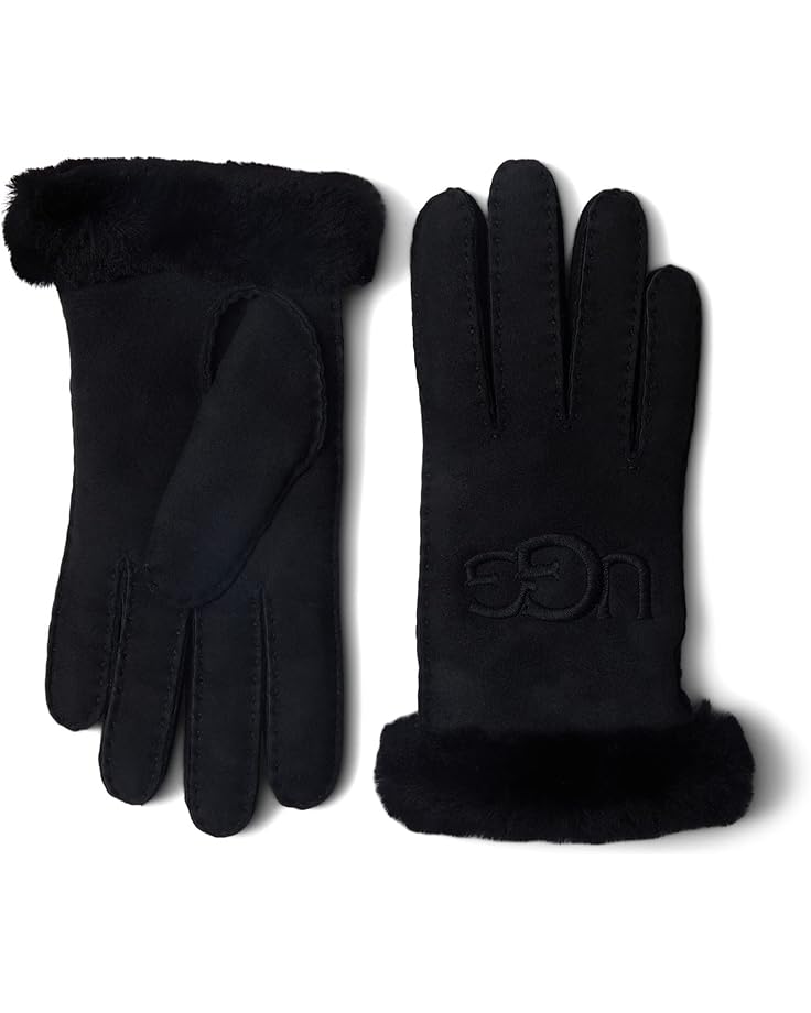 6pm UGG Embroidered Water Resistant Sheepskin Gloves with Tech Palm