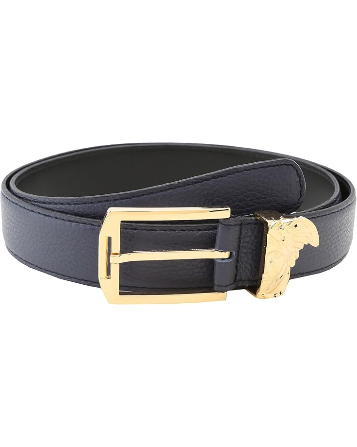 6pm Versace Collection Printed Elk Gold Medusa Buckle Belt