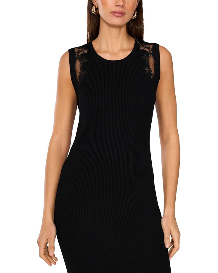 Vince Camuto Crew Neck Tank Dress With Embroidery Mesh Women's