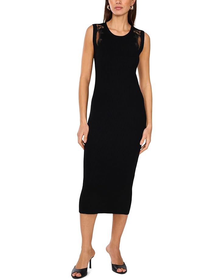Vince Camuto Crew Neck Tank Dress With Embroidery Mesh Women's