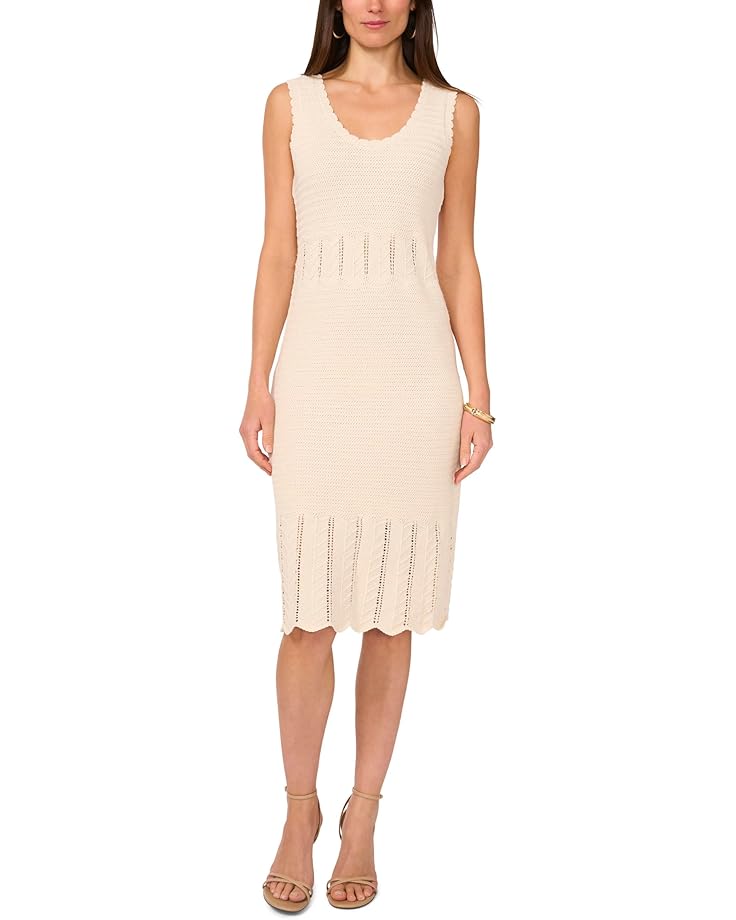 Vince Camuto Pointelle Tank Dress With Scallop Edge Women's