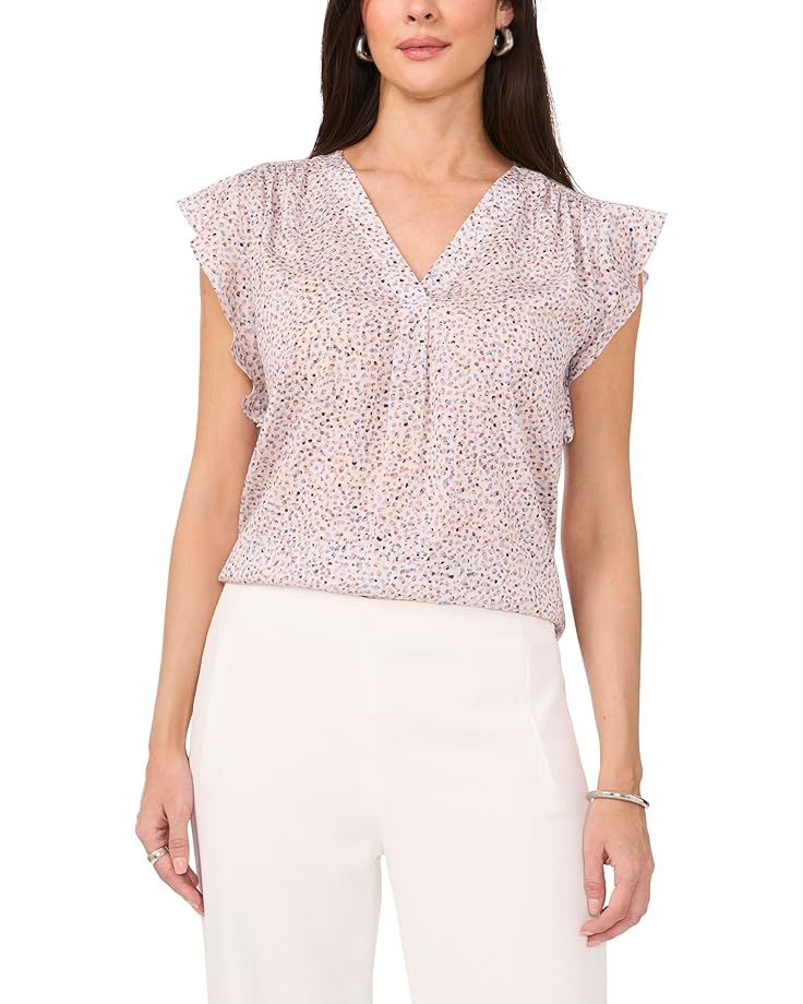 Vince Camuto V Neck Ruffle Sleeve Blouse Women's