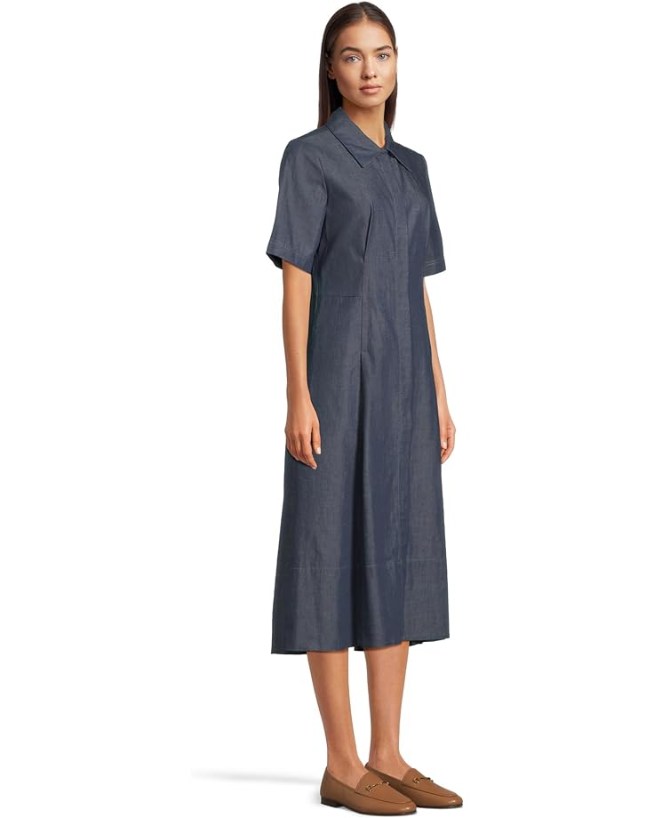 Vince Denim Short Sleeve Shirt Dress Women's Deep Indigo