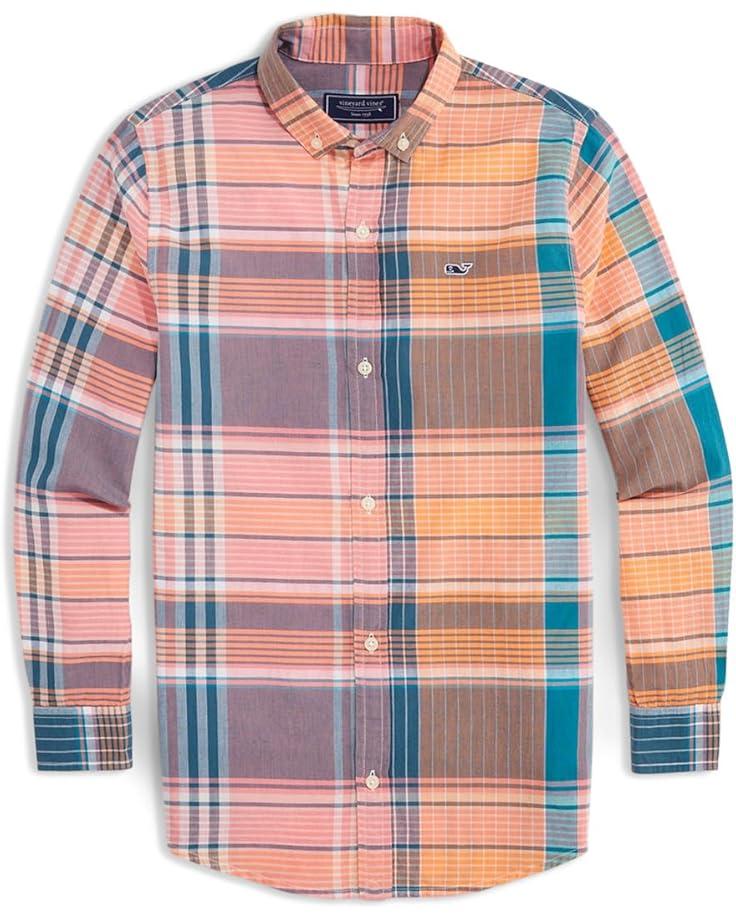 Vineyard Vines Kids Plaid Madras Whale Shirt (Little Kid)