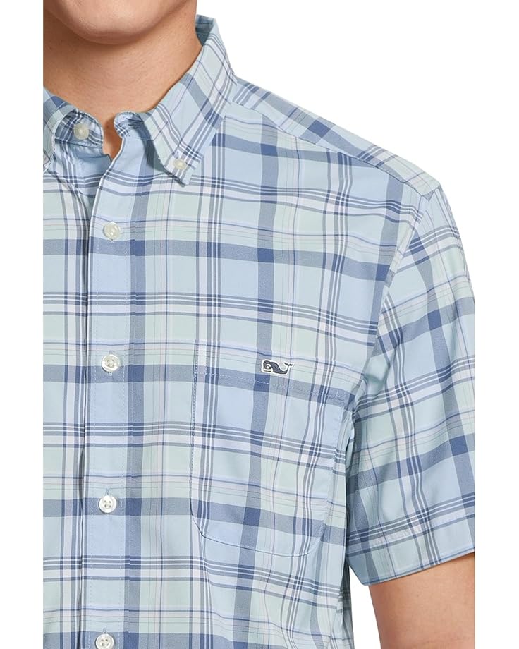 6pm Vineyard Vines Leverick Plaid Featherweight Performance Short Sleeve Shirt Men's