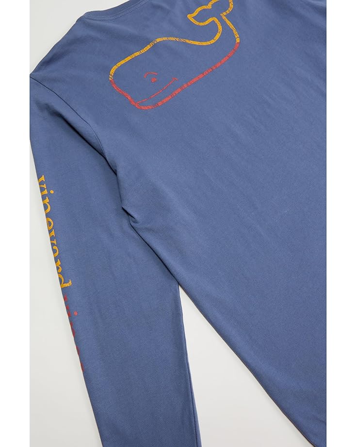 6pm Vineyard Vines Long Sleeve Burgee Vintage Whale Tee (Toddler/Little Kid/Big Kid)