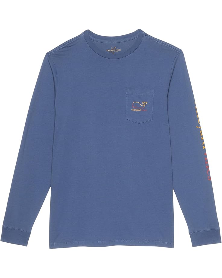 6pm Vineyard Vines Long Sleeve Burgee Vintage Whale Tee (Toddler/Little Kid/Big Kid)