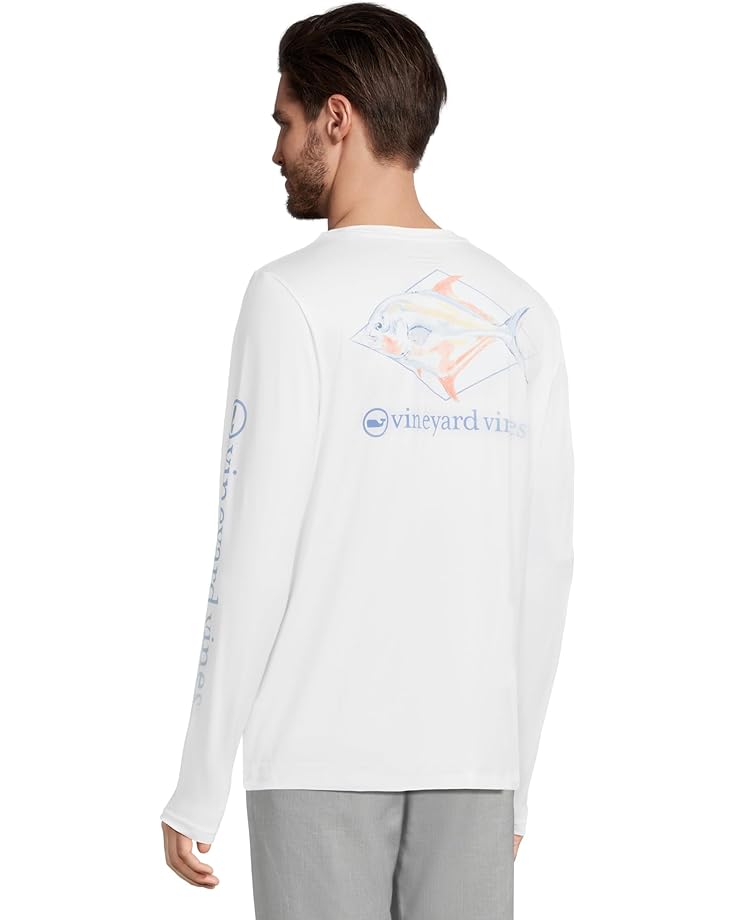 6pm Vineyard Vines Long Sleeve Painted Permit Fish Tee Men's