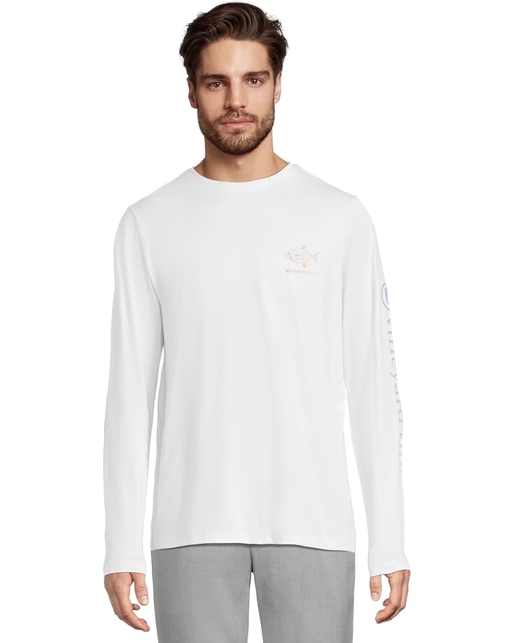 6pm Vineyard Vines Long Sleeve Painted Permit Fish Tee Men's