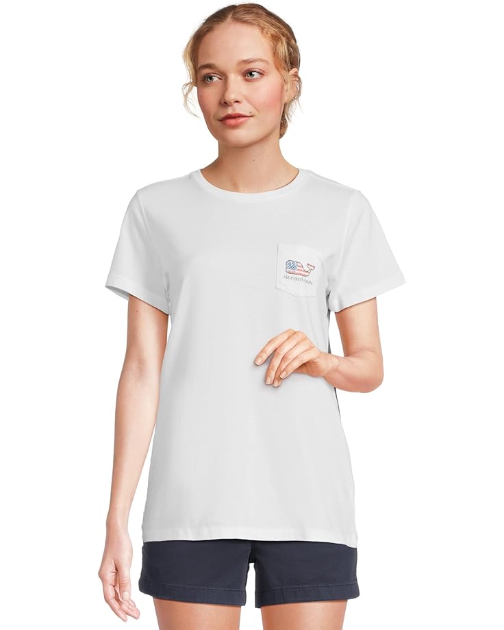 6pm Vineyard Vines New Flag Whale Short Sleeve Pocket Tee Women's