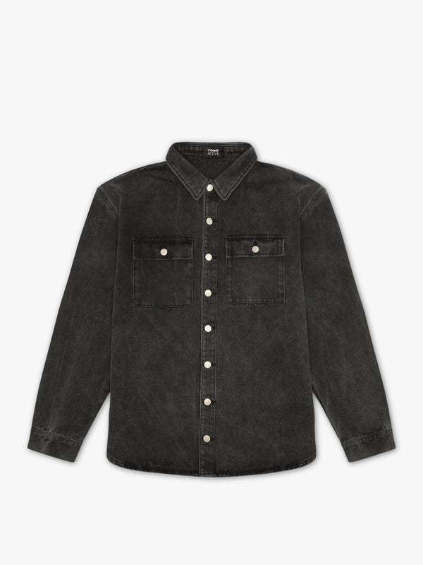 7 days active Denim Shirt Shirts Dark Grey Denim
