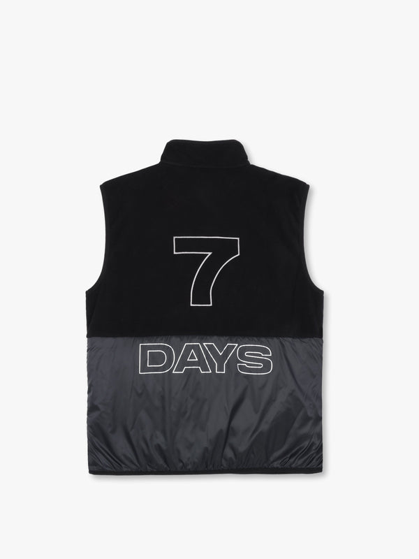 7 Days Active Fleece Vest Fleece Black
