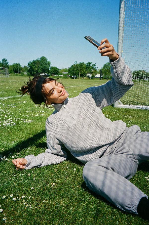 7 Days Active Half Patent Knit Knit Grey Melange