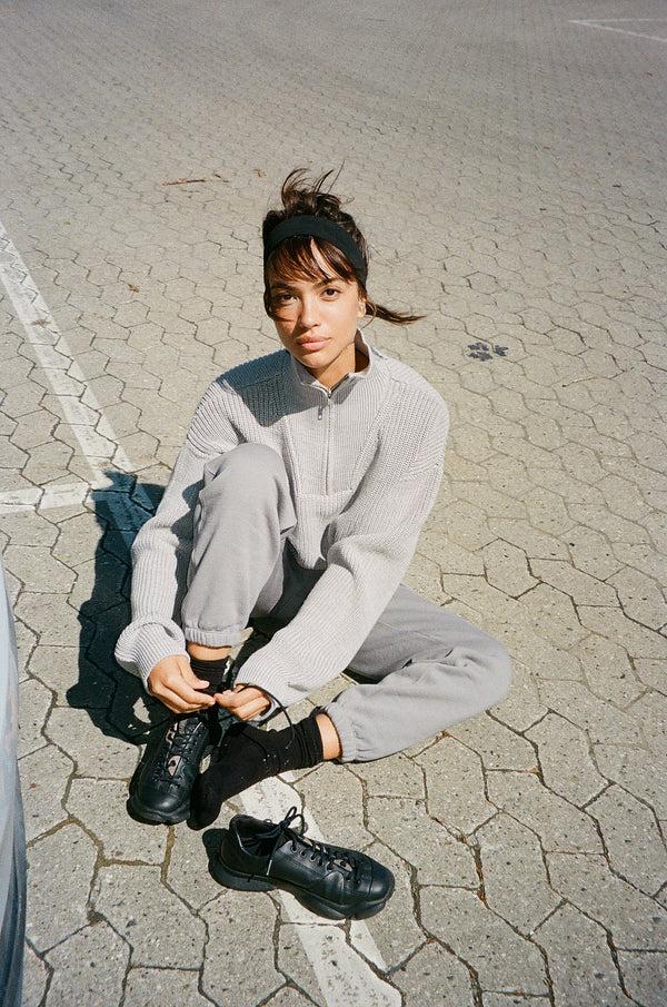 7 days active Half Patent Knit Knit Grey Melange