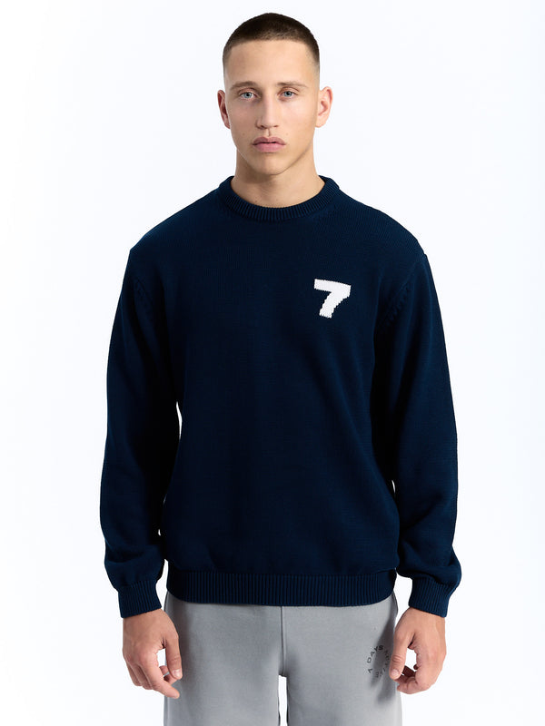 7 Days Active Knit Jumper Knit Pageant Blue