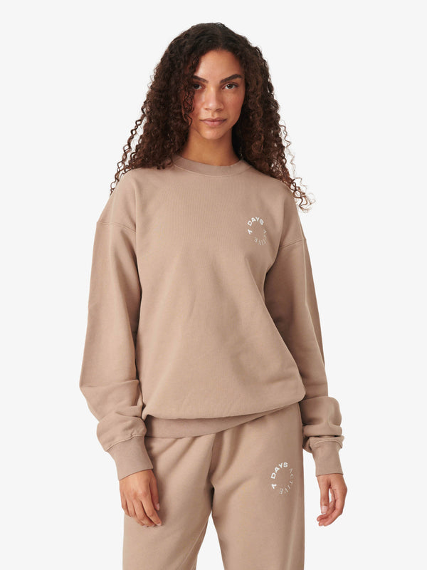 7 Days Active Monday Crewneck Sweatshirts Dune