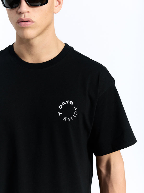 7 Days Active Organic Logo Tee T-shirt S/S Black