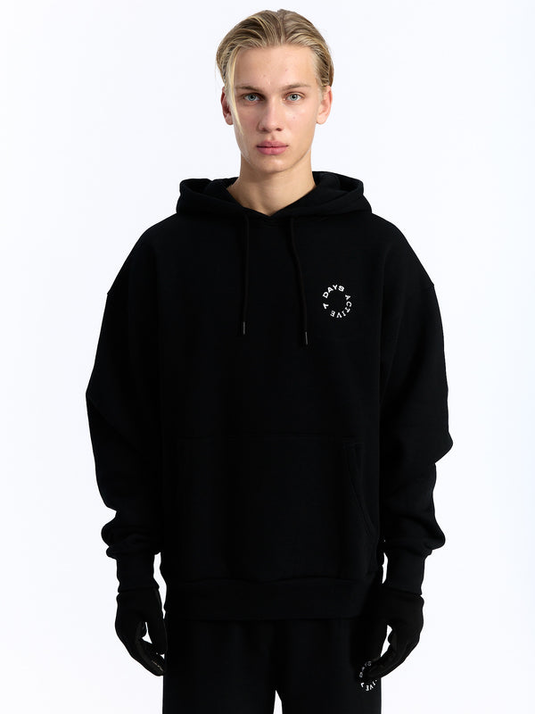 7 Days Active Organic Regular Hoodie Hoodie Black