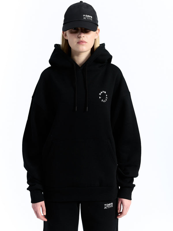 7 Days Active Organic Regular Hoodie Hoodie Black