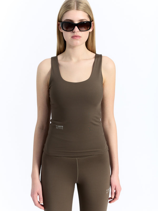 7 Days Active Tank Top Tops Major Brown